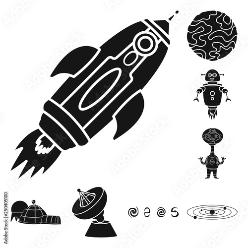 Vector design of colonization  and sky symbol. Set of colonization  and galaxy  stock vector illustration.