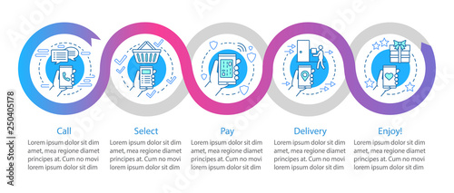 Online shopping vector infographic template