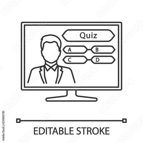 TV quiz show linear icon