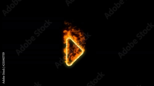 caret right symbol inflames. Then disappears. In - Out loop. Alpha channel Premultiplied - Matted with color black