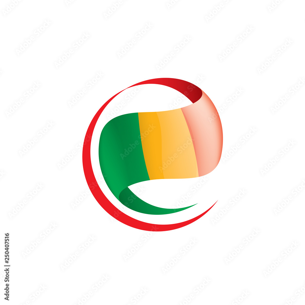 Mali flag, vector illustration on a white background. Mali flag, vector illustration on a white background.