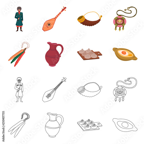 Vector illustration of culture and sightseeing sign. Collection of culture and originality vector icon for stock.