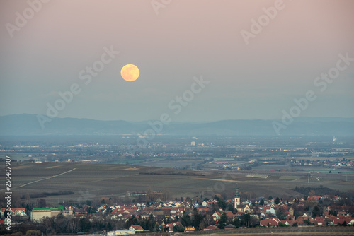 super full moon over the middle rhine valley