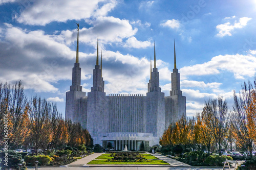 WASHINGTON DC Mormon Temple, Temple - The Church of Jesus Christ of Latter-day Saints, in Kensington , Maryland across the beltway. photo