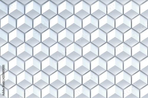 Abstract 3D minimalistic geometrical background of white cubes