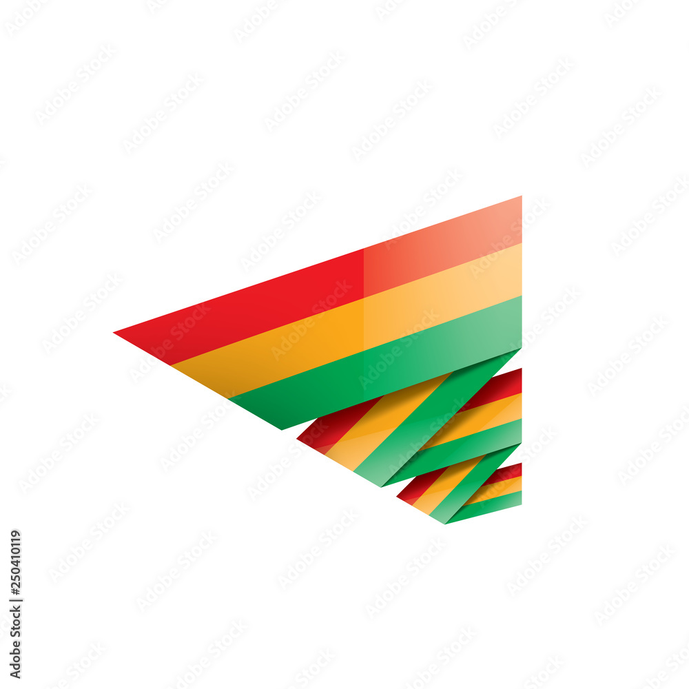 Bolivia flag, vector illustration on a white background. Bolivia flag, vector illustration on a white background.