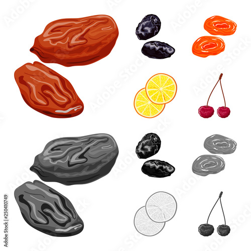 Isolated object of food  and raw  icon. Set of food  and nature   stock symbol for web.