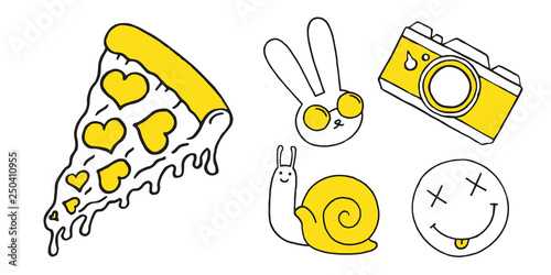 Patch set on white background