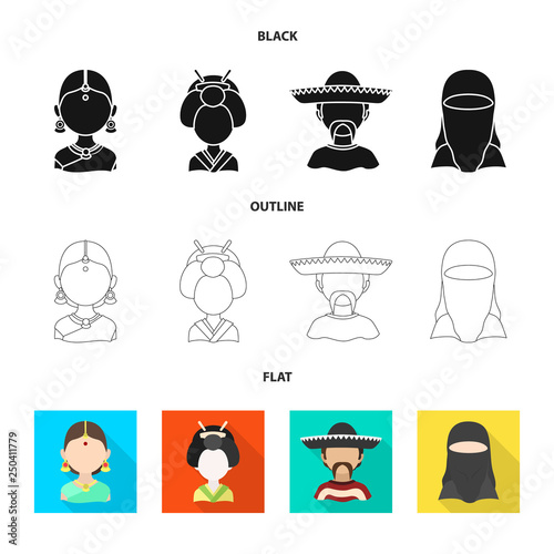 Vector illustration of imitator and resident symbol. Set of imitator and culture stock symbol for web.