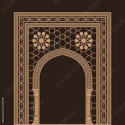 Ottoman, Seljuk style niche design. Vector