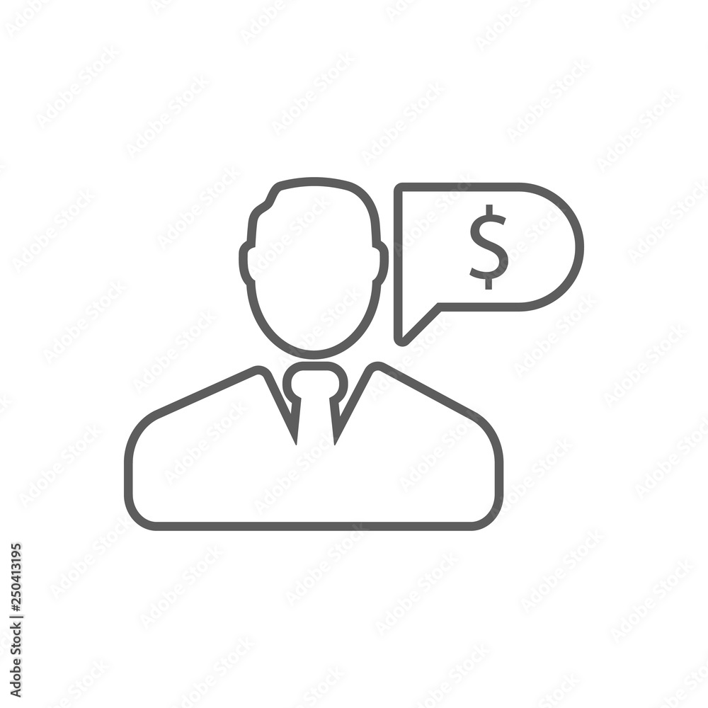 people talk about finances icon. Element of Finance for mobile concept and web apps icon. Outline, thin line icon for website design and development, app development