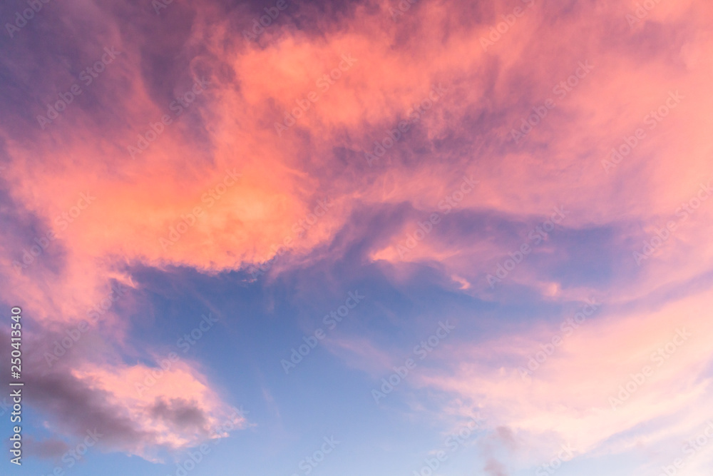 Pink Clouds Blue Sky Scenic Season Weather color Landscape