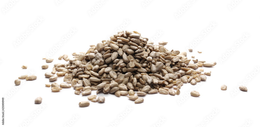 Sunflower seeds isolated on white background Sunflower seeds isolated on white background