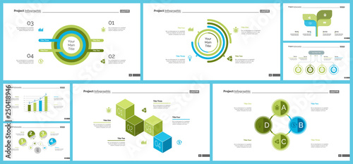 Set of analysis or management concept infographic charts