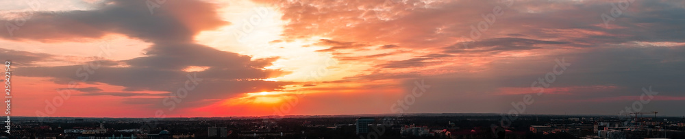 An panorama photography of a sunset over the munich city An panorama photography of a sunset over the munich city