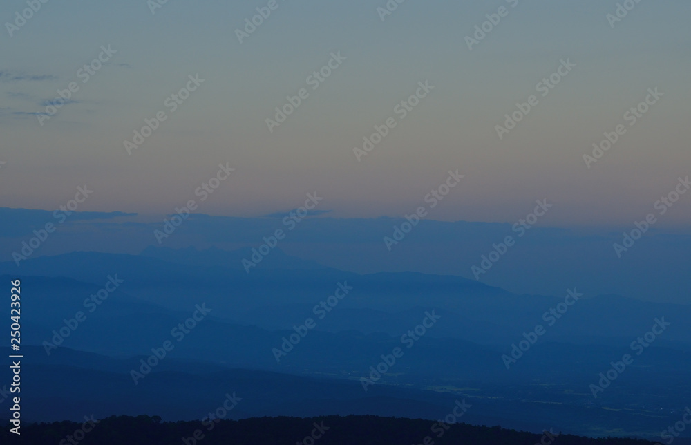 Sunset at the Top of  Mon Jam , mountain in Chiang Mai, Thailand