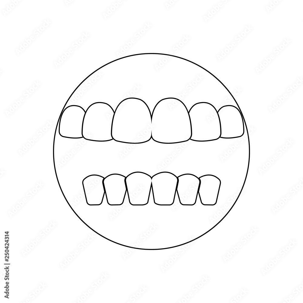 Obraz premium human teeth icon. Element of Human parts for mobile concept and web apps icon. Outline, thin line icon for website design and development, app development