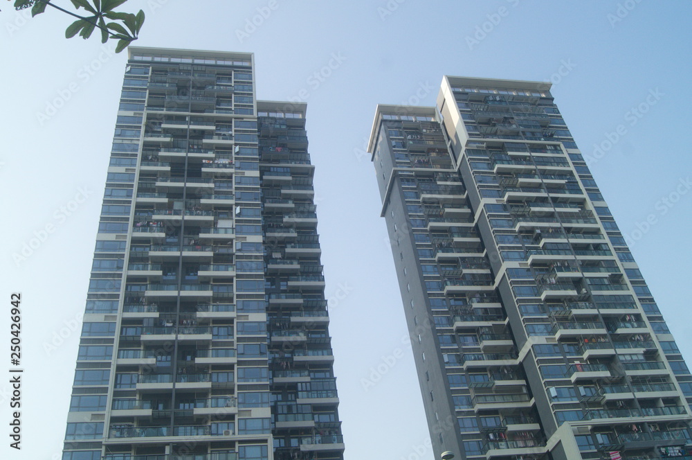 Naklejka premium Shenzhen, China: residential architecture landscape