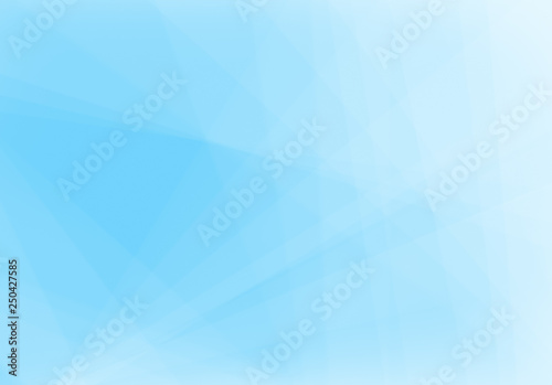 Abstract light blue and turquoise background with light and transparent lines, triangle shapes and diagonal stripes in random pattern. Business report or corporate background concept. Copy space.