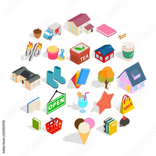 Friendly family icons set. Isometric set of 25 friendly family vector icons for web isolated on white background
