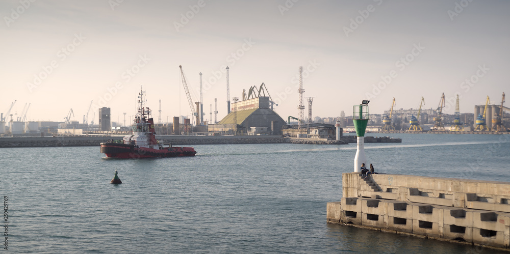 ship in harbor