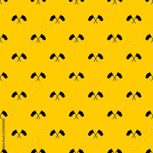 Crossed flags pattern seamless vector repeat geometric yellow for any design © ylivdesign