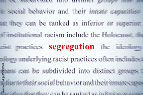 Billede på lærred zoom on word segregation