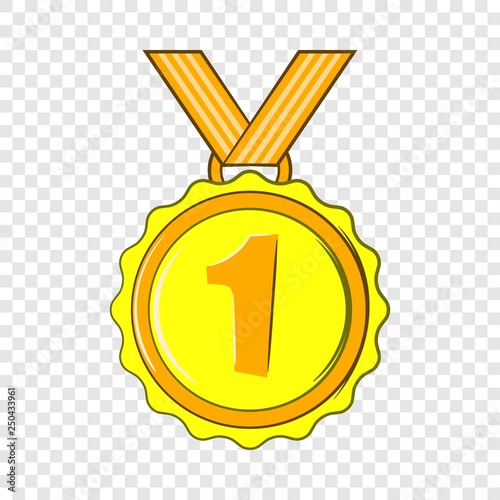 Medal for first place icon in cartoon style isolated on background for any web design 