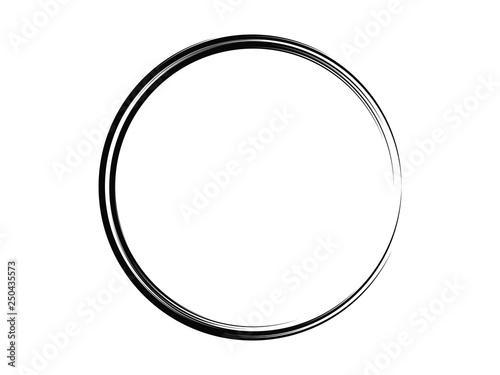Grunge circle made of black paint.Grunge oval shape.Grunge logo design made of black ink.