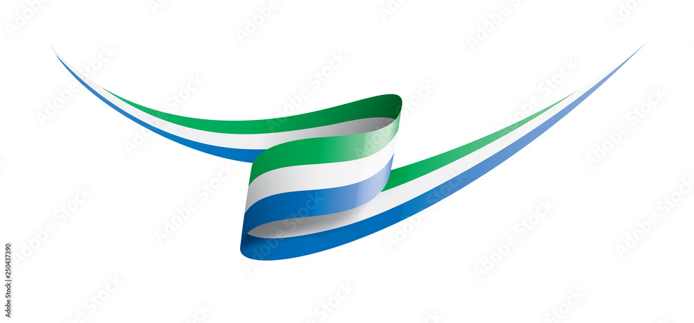 Sierra Leone flag, vector illustration on a white background. Sierra Leone flag, vector illustration on a white background.
