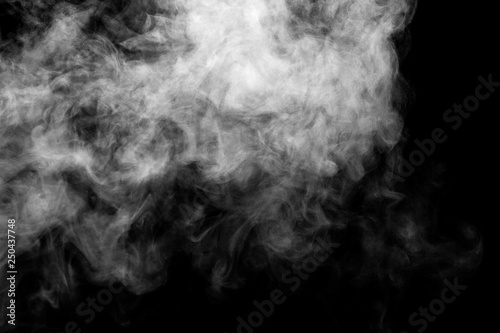 white smoke isolated on black background, abstract powder, water spray, Add smoke effect