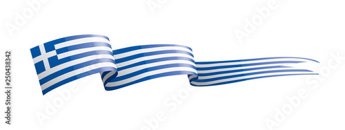 Greece flag, vector illustration on a white background.