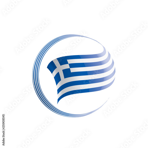 Greece flag, vector illustration on a white background.