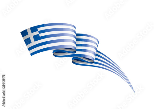 Greece flag, vector illustration on a white background.