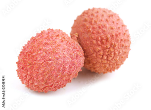 Lychee berries on a white background
