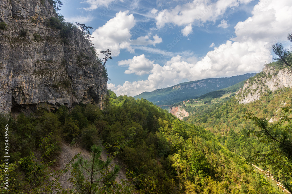 Old bridge in Durdevica over river Tara canyon, Montenegro