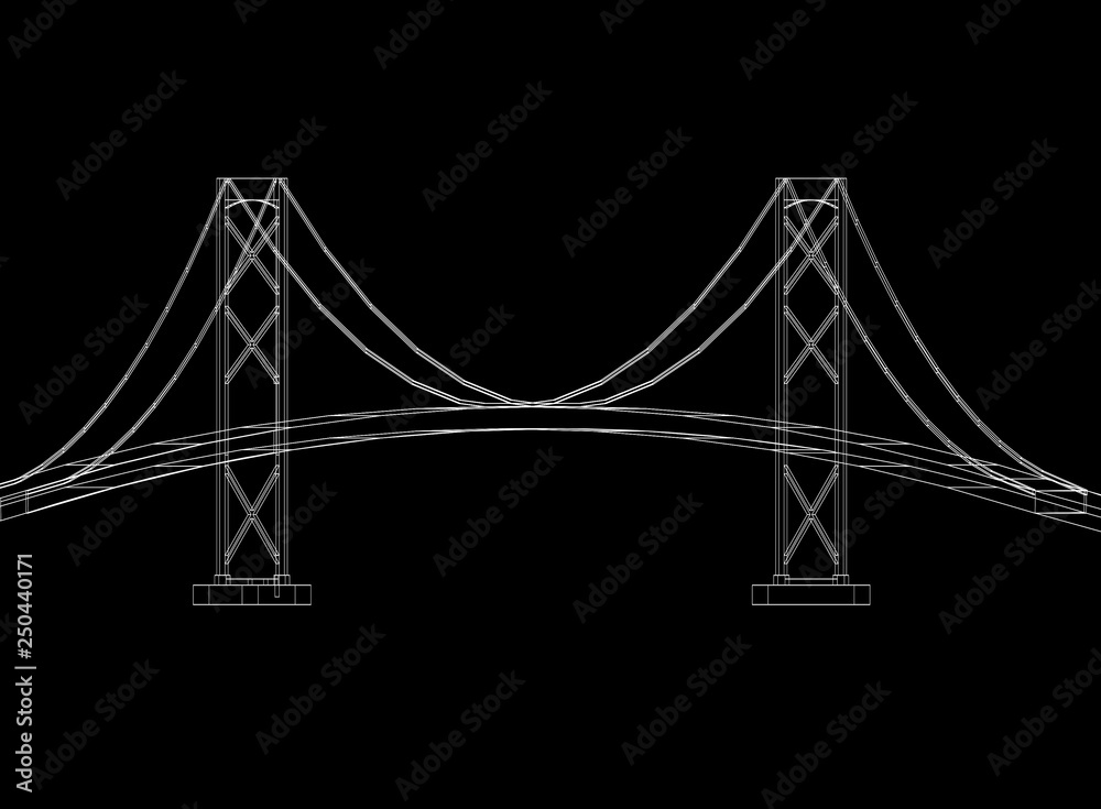 Fototapeta premium Bridge design - Architect Blueprint 
