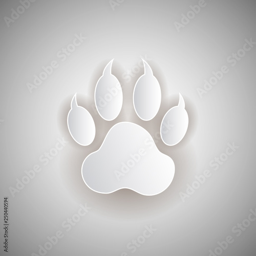 Obraz na płótnie paw print isolated on white background w salonie