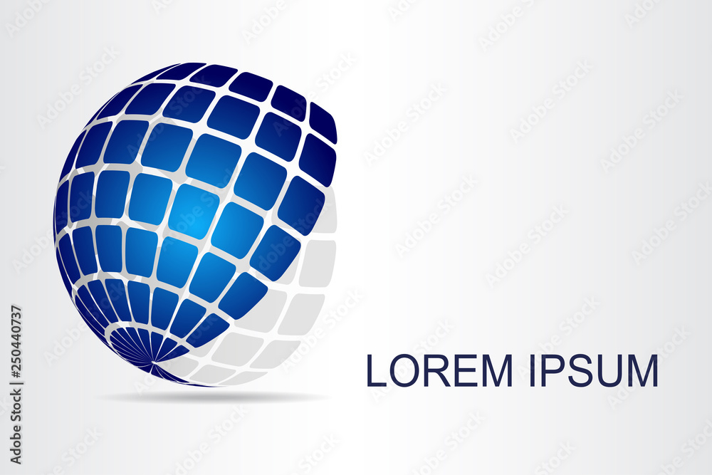 Abstract technology logo stylized spherical surface with abstract shapes. This logo is suitable for global company, world technologies, media and publicity agencies Abstract technology logo stylized spherical surface with abstract shapes. This logo is suitable for global company, world technologies, media and publicity agencies