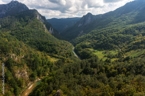 Scenic mountains and deep river Tara canyon, Montenegro