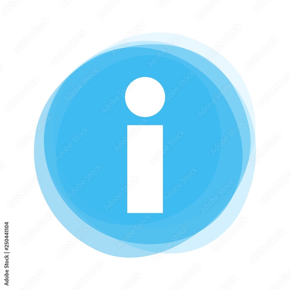 Weißes Info Symbol auf hellblauem Button Weißes Info Symbol auf hellblauem Button