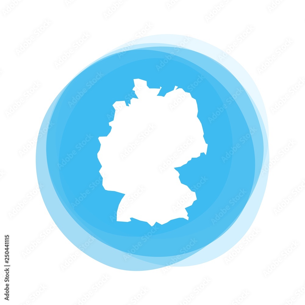 Weißer Umriss von Deutschland auf hellblauem Button Weißer Umriss von Deutschland auf hellblauem Button