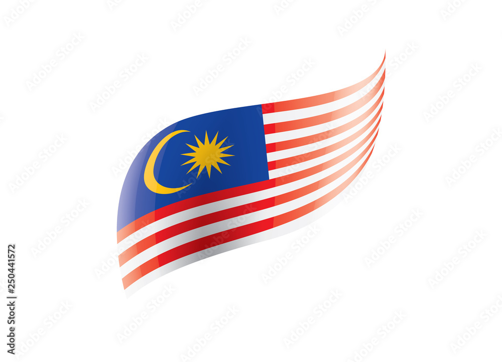 Malaysia flag, vector illustration on a white background. Malaysia flag, vector illustration on a white background.