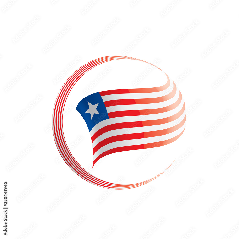 Naklejka premium Liberia flag, vector illustration on a white background.