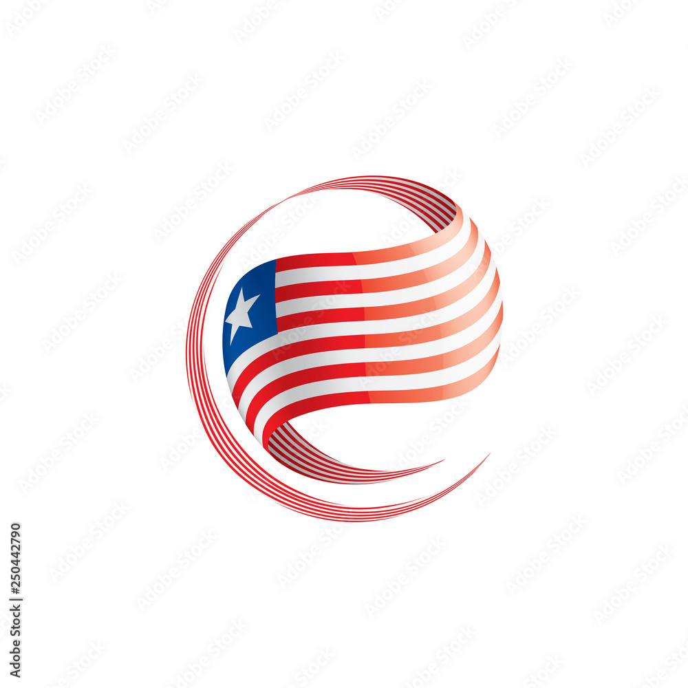 Obraz Liberia flag, vector illustration on a white background.