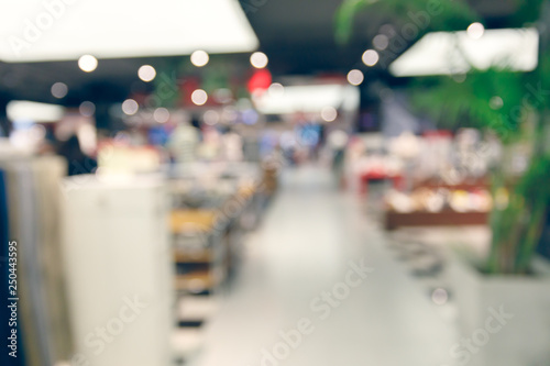 abstract blur luxury shopping mall, retail front store display interior background