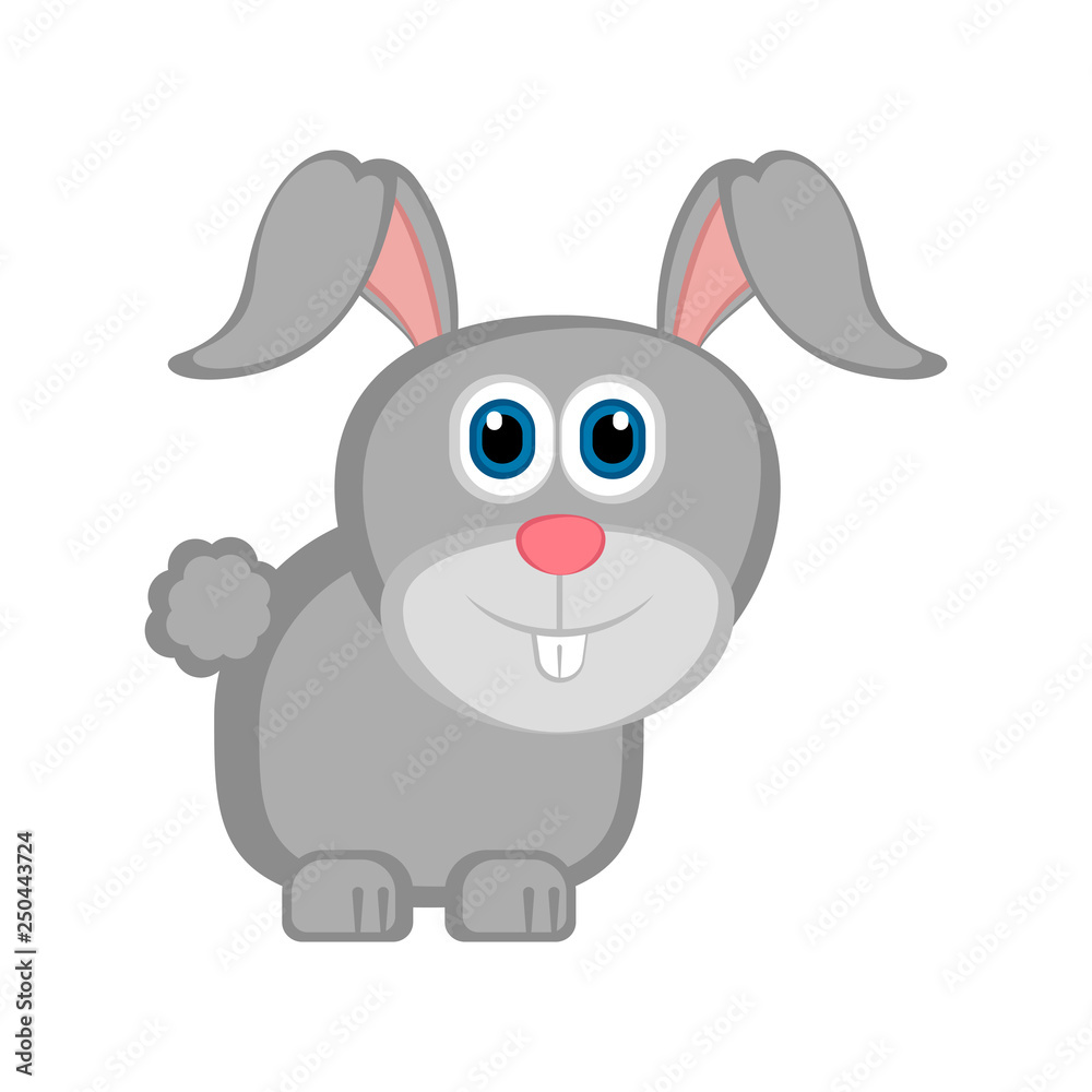 Isolated cute bunny. Farm animal. Vector illustration design