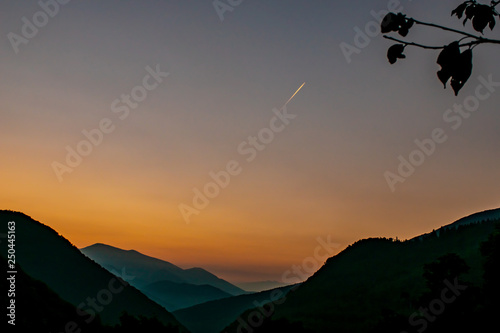 Sonnenaufgang in den Bergen bei Cavaglio Spoccia am Lago Maggiore photo