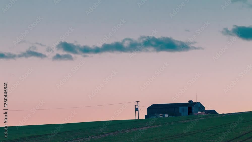 Soft Clouds Over Barn At Sunset Time Lapse Soft Clouds Over Barn At Sunset Time Lapse