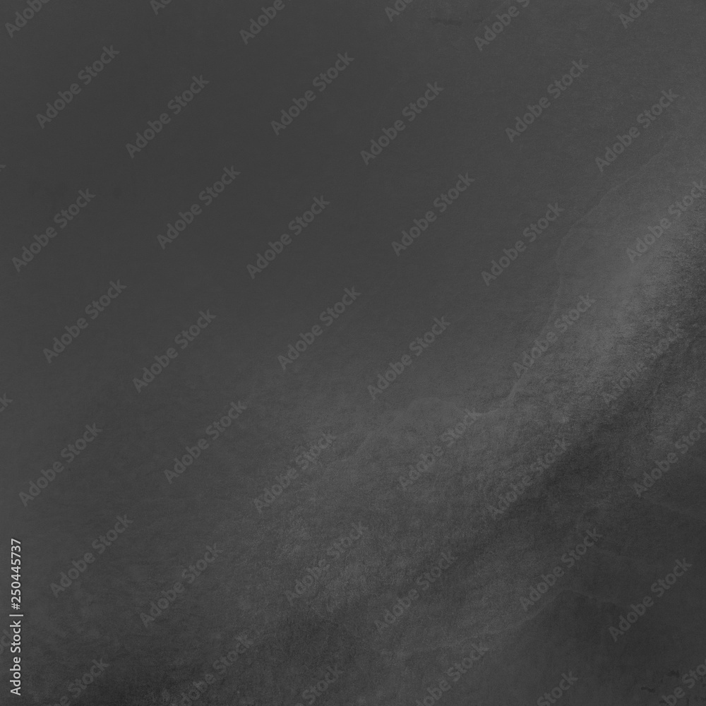 Fototapeta premium Black ink and watercolor texture on white paper background. Paint leaks and ombre effects. Hand painted abstract image. School blackboard.